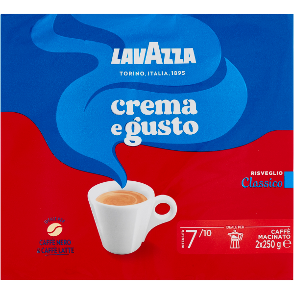 Lavazza Crema e Gusto Classico ground coffee twin pack, 500g total
