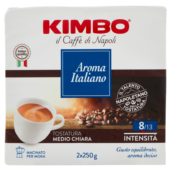 Kimbo aroma Italiano 2 x 250g (500g) pack, GROUND COFFEE